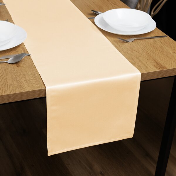 Biante Saténový behúň na stôl polyesterový Satén LUX-057 Béžový 20x120 cm