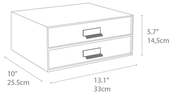 Tmavosivá 2-poschodová zásuvka na dokumenty Bigso Box of Sweden Birger, 33 × 22,5 cm