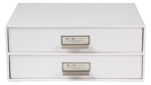 Biela 2-poschodová zásuvka na dokumenty Bigso Box of Sweden Birger, 33 × 22,5 cm
