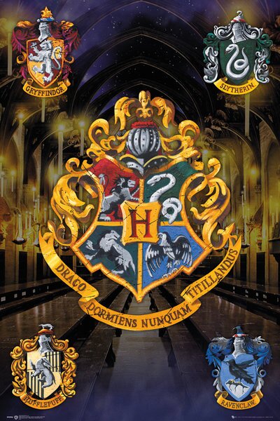 Plagát, Obraz - Harry Potter - Rokfortské erby, (61 x 91.5 cm)