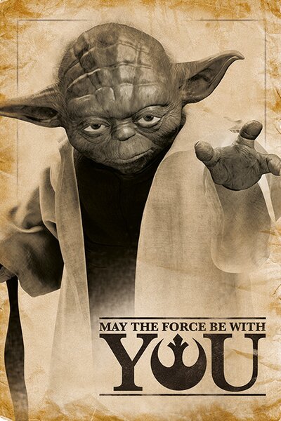 Plagát, Obraz - Star Wars - Yoda, May The Force Be With You, (61 x 91.5 cm)
