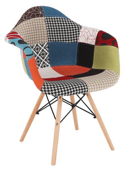 Kondela Kreslo, patchwork/buk, TOBO 4 NEW