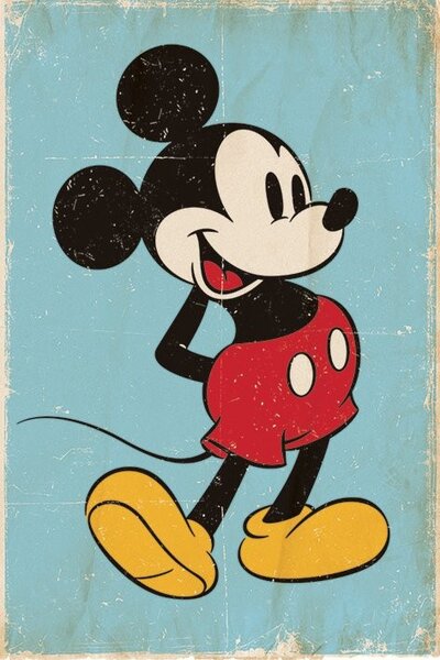 Plagát, Obraz - Myšiak Mickey (Mickey Mouse) - Retro