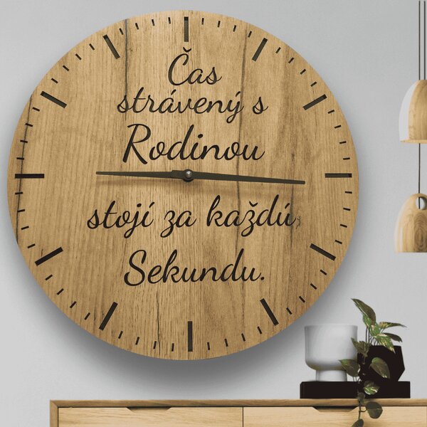KMDESING | Drevené hodiny na stenu - Čas s rodinou
