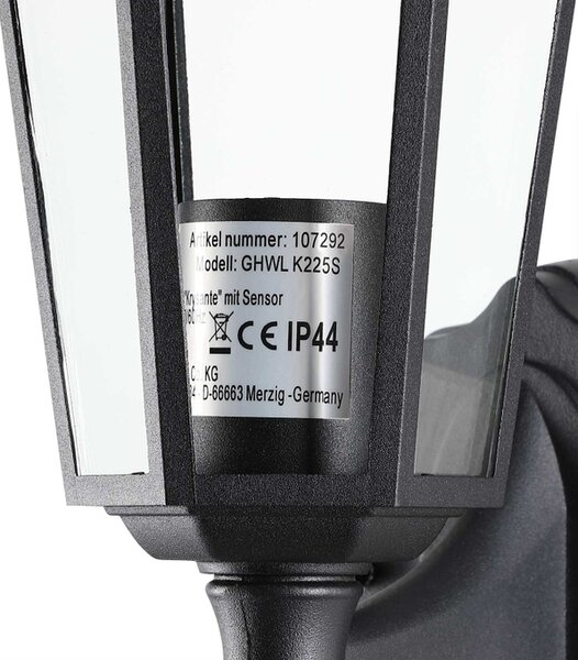 Nástenná lampa Krysante so senzorom