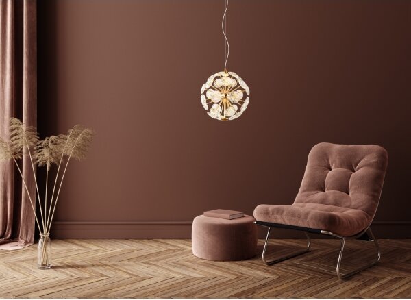 Globo 16047H - LED luster na lankách VIRINA LED/12W/230V 3000K zlatý