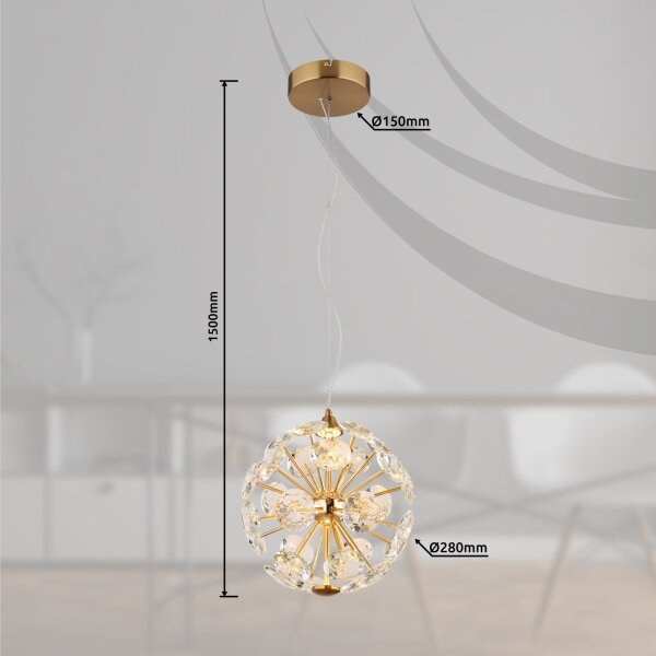 Globo 16047H - LED luster na lankách VIRINA LED/12W/230V 3000K zlatý