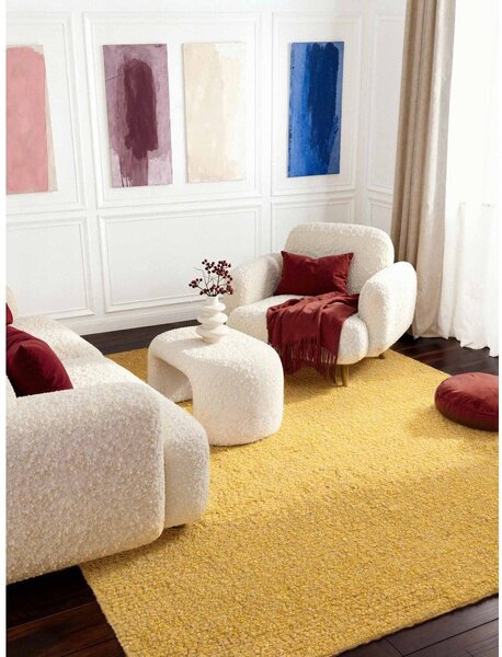 Žltý ručne tkaný koberec z materiálu buklé 200x290 cm Notting Hill Portobello – Ted Baker