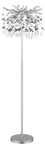 Globo 64138SS - Stojacia lampa QUEENA 5xE14/40W/230V strieborná