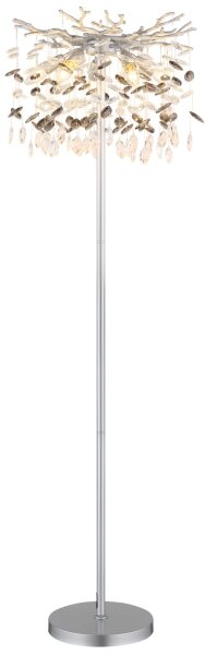 Globo 64138SS - Stojacia lampa QUEENA 5xE14/40W/230V strieborná