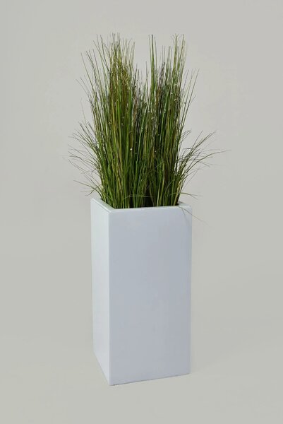 Kvetináč BLOCK, sklolaminát, výška 75 cm, biely mat