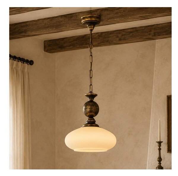 Brilagi - Luster na reťazi MOLLERO 1xE27/15W/230V priemer 24 cm bronz/patina