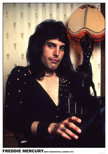 Plagát, Obraz - Freddie Mercury - London 1974, (59.4 x 84 cm)