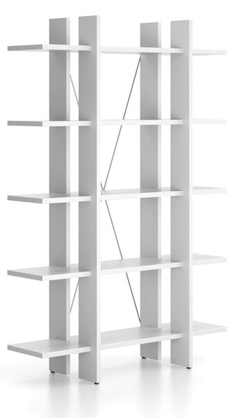 Kancelársky regál vysoký krátky SOLID, 1250 x 400 x 1825 mm, biela