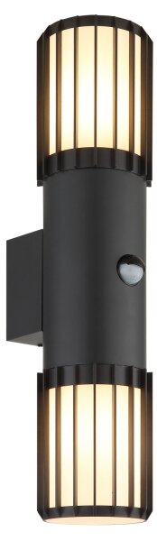 Globo 32160-2S - Vonkajšie nástenné svietidlo so senzorom MERVIN 2xE27/15W/230V IP54