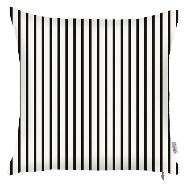 Čierno-biela obliečka na vankúš Mike & Co. NEW YORK Pinky Light Stripes, 43 × 43 cm