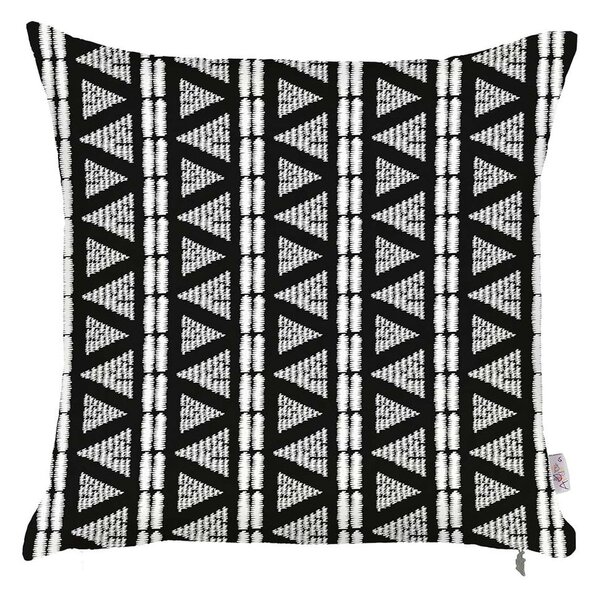 Čierno-biela obliečka na vankúš Mike & Co. NEW YORK Geometric Tribal, 43 × 43 cm