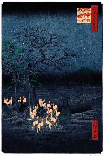 Plagát, Obraz - Hiroshige - New Years Eve Foxfire, (61 x 91.5 cm)