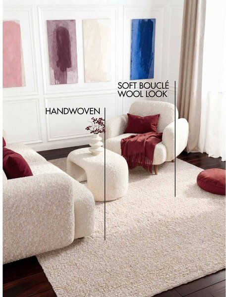 Krémový ručne tkaný koberec z materiálu buklé 200x290 cm Notting Hill Portobello – Ted Baker