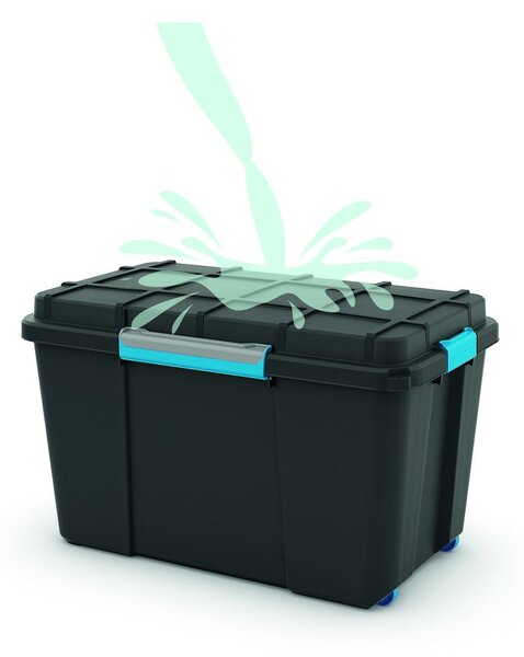 Čierny plastový úložný box s vekom 73,5x44,5x46 cm Scuba Box – KIS