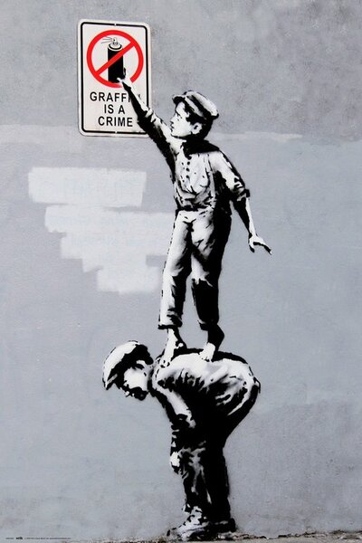 Plagát, Obraz - Banksy - Grafitti Is A Crime, (61 x 91.5 cm)