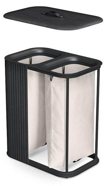 Čierny bambusový kôš na bielizeň 2x45 l Tota Luxe – Joseph Joseph