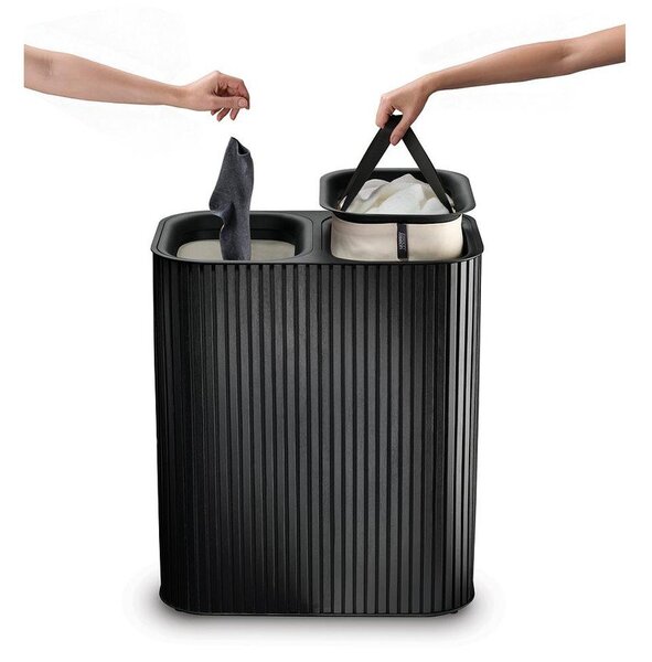 Čierny bambusový kôš na bielizeň 2x45 l Tota Luxe – Joseph Joseph