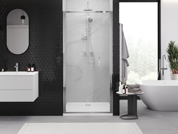 Mexen Exo, skladacie sprchové dvere, 110 cm, transparentné sklo, chróm, 816-110-000-01-00