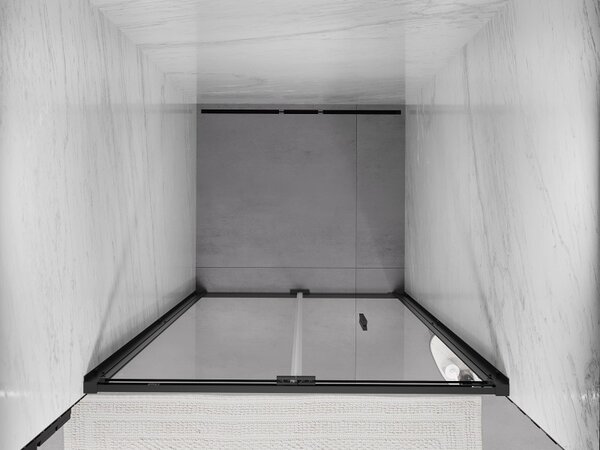 Mexen Exo, skladacie sprchové dvere, 110 cm, transparentné sklo, čierna, 816-110-000-70-00