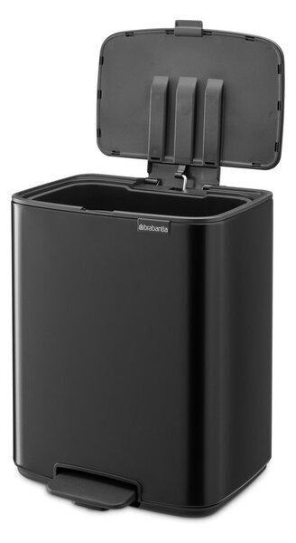 Matne čierny pedálový oceľový odpadkový kôš 12 l Bo – Brabantia