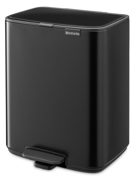 Matne čierny pedálový oceľový odpadkový kôš 12 l Bo – Brabantia