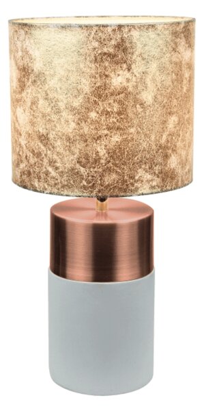 Stolná lampa, sivohnedá/ružovozlatá/zlatá vzor, QENNY TYP 18