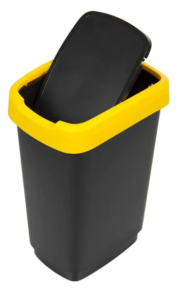 Čierne odpadkové koše v súprave 3 ks na triedený odpad z recyklovaného plastu 25 l Twist – Rotho