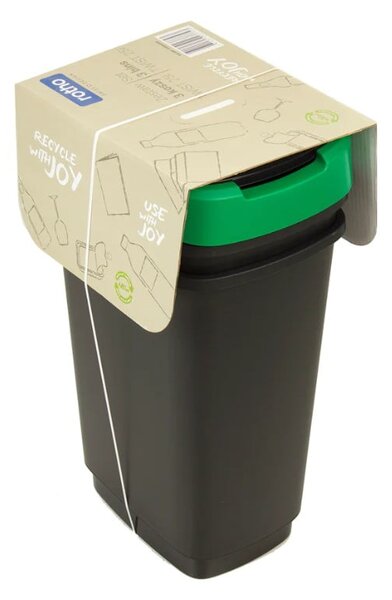 Čierne odpadkové koše v súprave 3 ks na triedený odpad z recyklovaného plastu 25 l Twist – Rotho