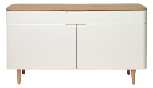 Nízka komoda z dreva bieleho duba Unique Furniture Amalfi