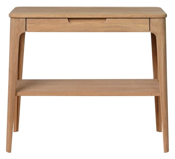 Konzolový stolík z dreva bieleho duba Unique Furniture Amalfi, 90 x 37 cm
