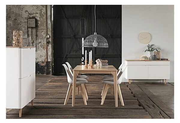 Nízka komoda z dreva bieleho duba Unique Furniture Amalfi
