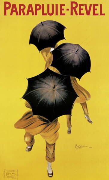 Cappiello, Leonetto - Umelecká tlač Poster advertising 'Revel' umbrellas, 1922, (24.6 x 40 cm)