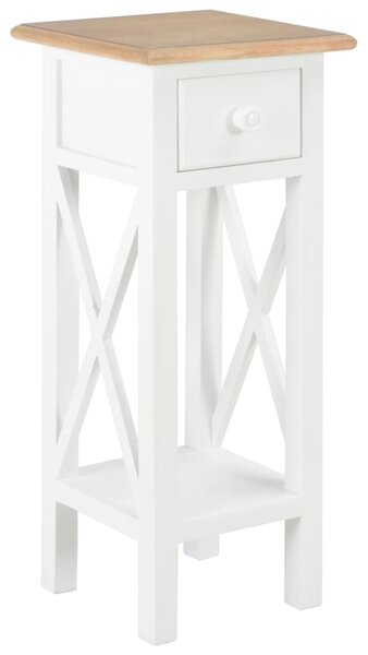 Príručný stolík, biely 27x27x65,5 cm, drevo