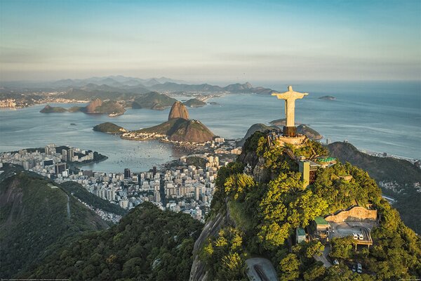 Plagát, Obraz - Rio de Janeiro - Christ and Botafogo Bay
