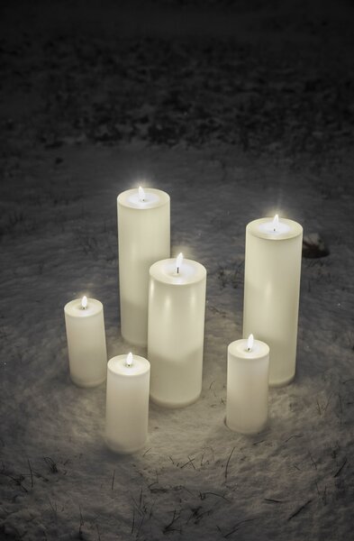 Vosková LED sviečka White 17,5 cm