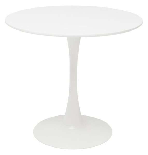 Biely jedálenský stôl s drevenou doskou Kare Design Schickeria, ⌀ 80 cm