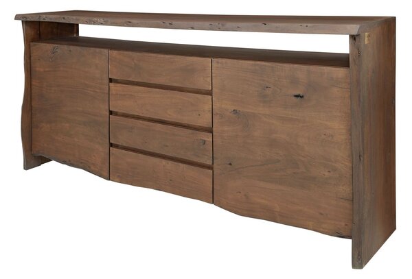 WOODLAND Komoda 210x96 cm, tmavohnedá, akácia