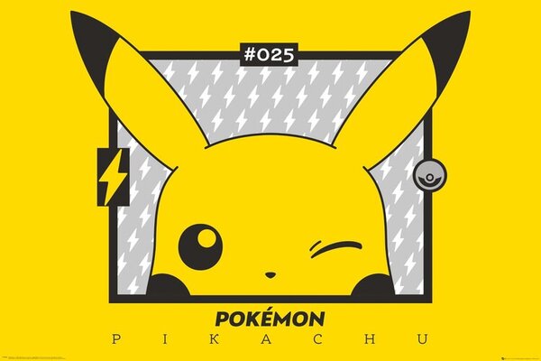 Plagát, Obraz - Pokemon - Pikachu wink, (91.5 x 61 cm)