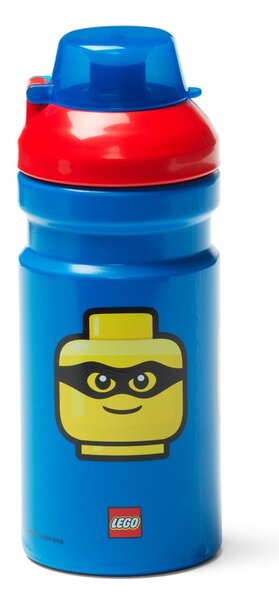 Modrá fľaša na vodu s červeným vekom LEGO® Iconic, 390 ml