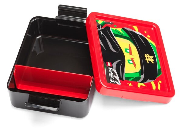 Čierny box na desiatu s červeným vekom LEGO® Ninjago