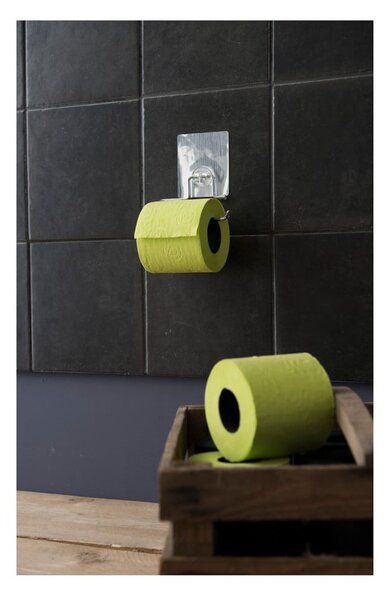 Samolepiaci držiak z pochrómovanej ocele na toaletný papier Compactor