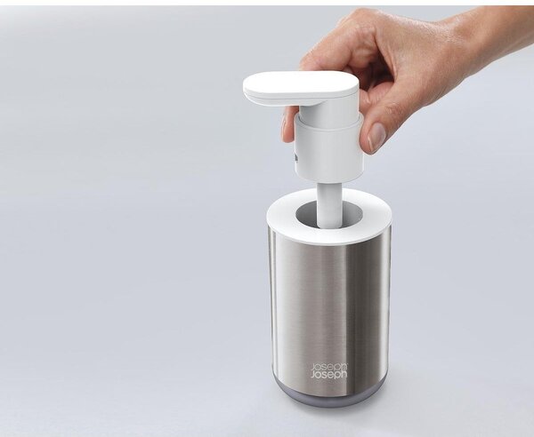 Dávkovač mydla z nehrdzavejúcej ocele v striebornej farbe 300 ml Duo Steel – Joseph Joseph