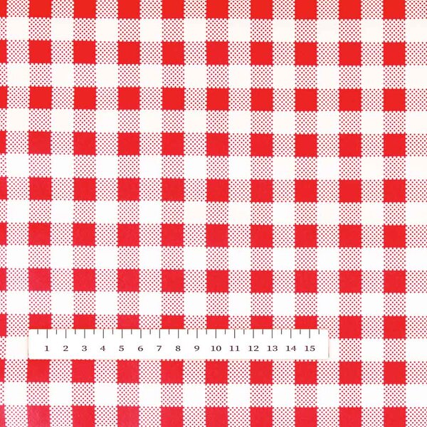 PVC obrus Červeno-biele kocky PV-030 - metráž š. 140 cm