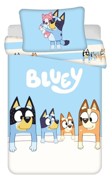 Modré bavlnené detské obliečky do postieľky 100x135 cm Bluey – Jerry Fabrics